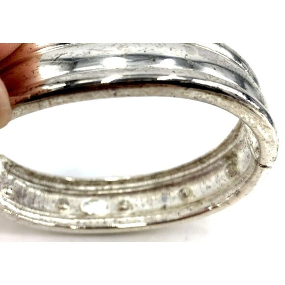 Jackie Collins Bracelet Silver Plated Panther Big Cat Puma Hinged Bangle 7" - Picture 8 of 9